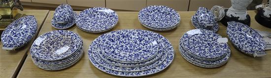 A Brown Westhead Moore & Co. blue and white dinner service